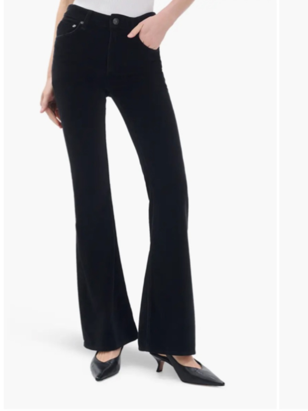 rag & bone Woman Velvet Flared Jeans Size: 33